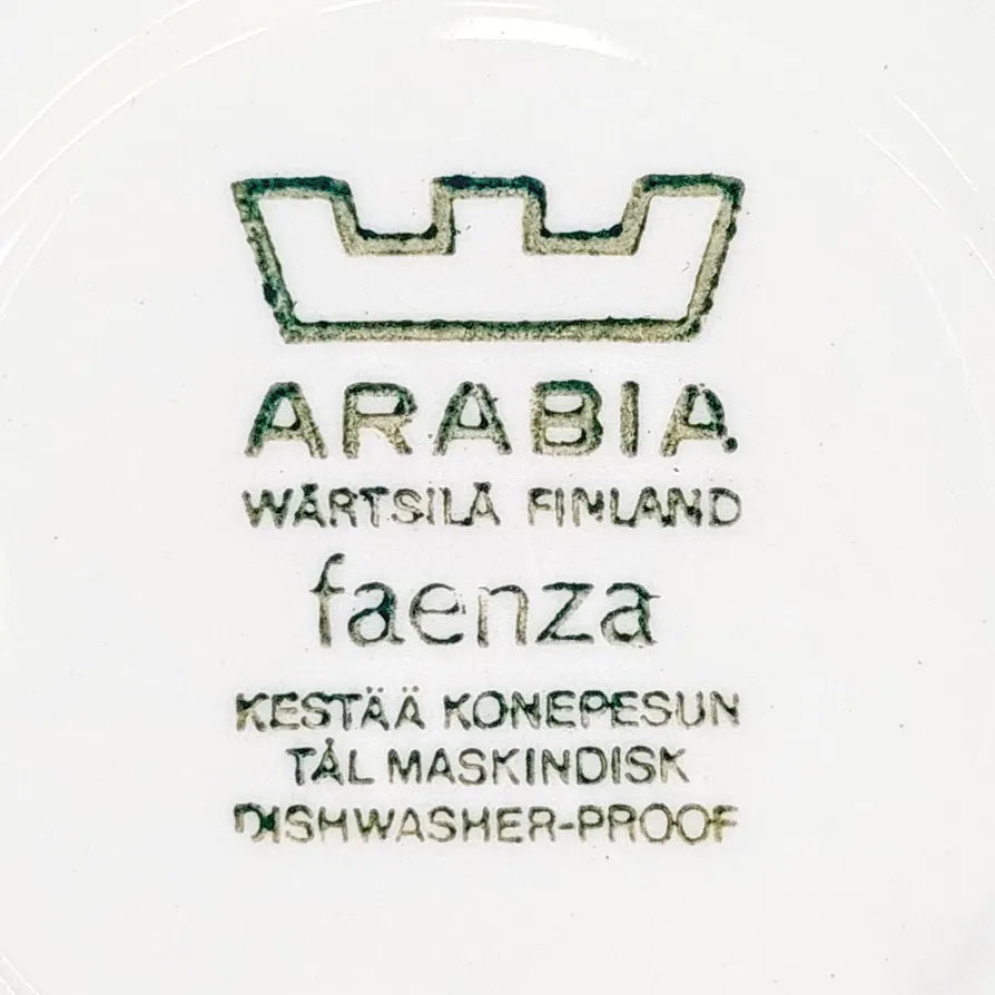 Arabia Faenza mustaraita mokkakuppisetti 4 osaa