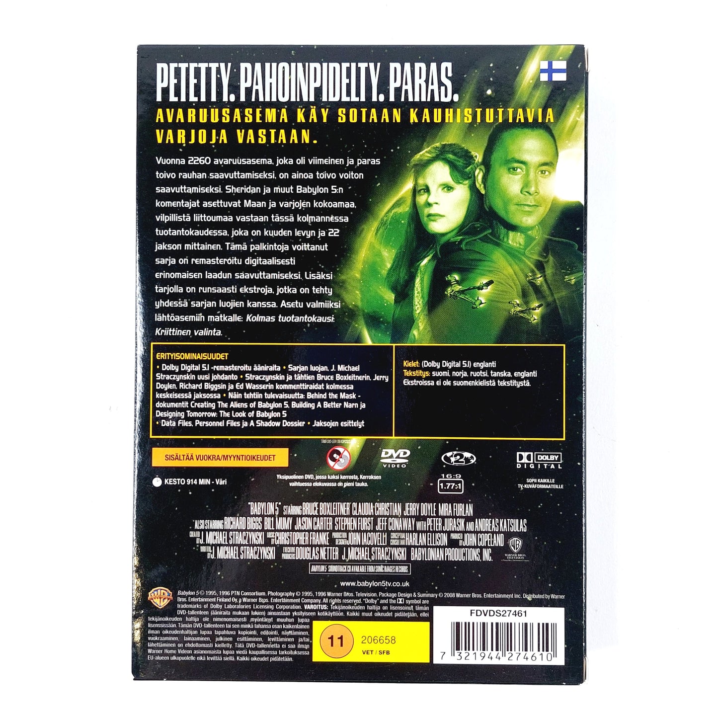 Babylon 5 -Kriittinen valinta Kolmas tuotantokausi DVD boxi