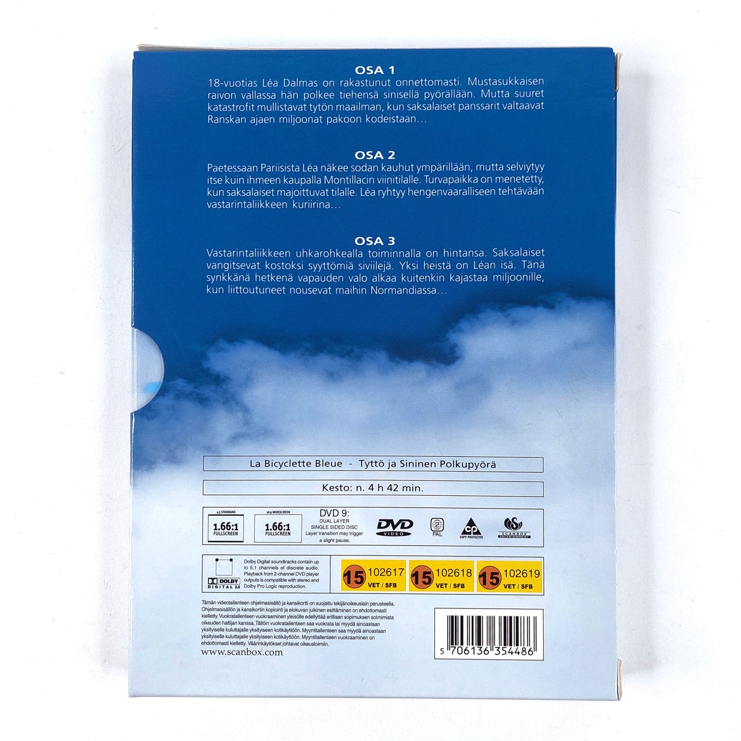 Tyttö ja Sininen Polkupyörä 3 DVD levyä