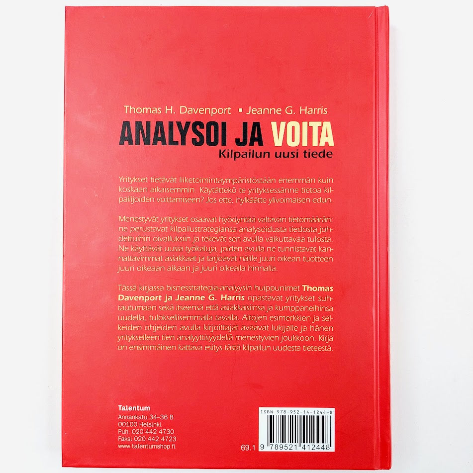 Thomas H. Davenport, Jeanne G. Harris: Analysoi ja voita - Kilpailun uusi tiede