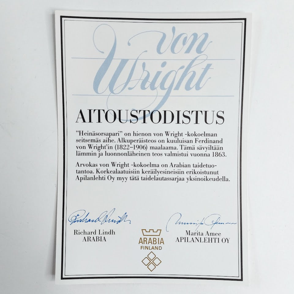 Arabia von Wright taidelautanen #7 Heinäsorsapari