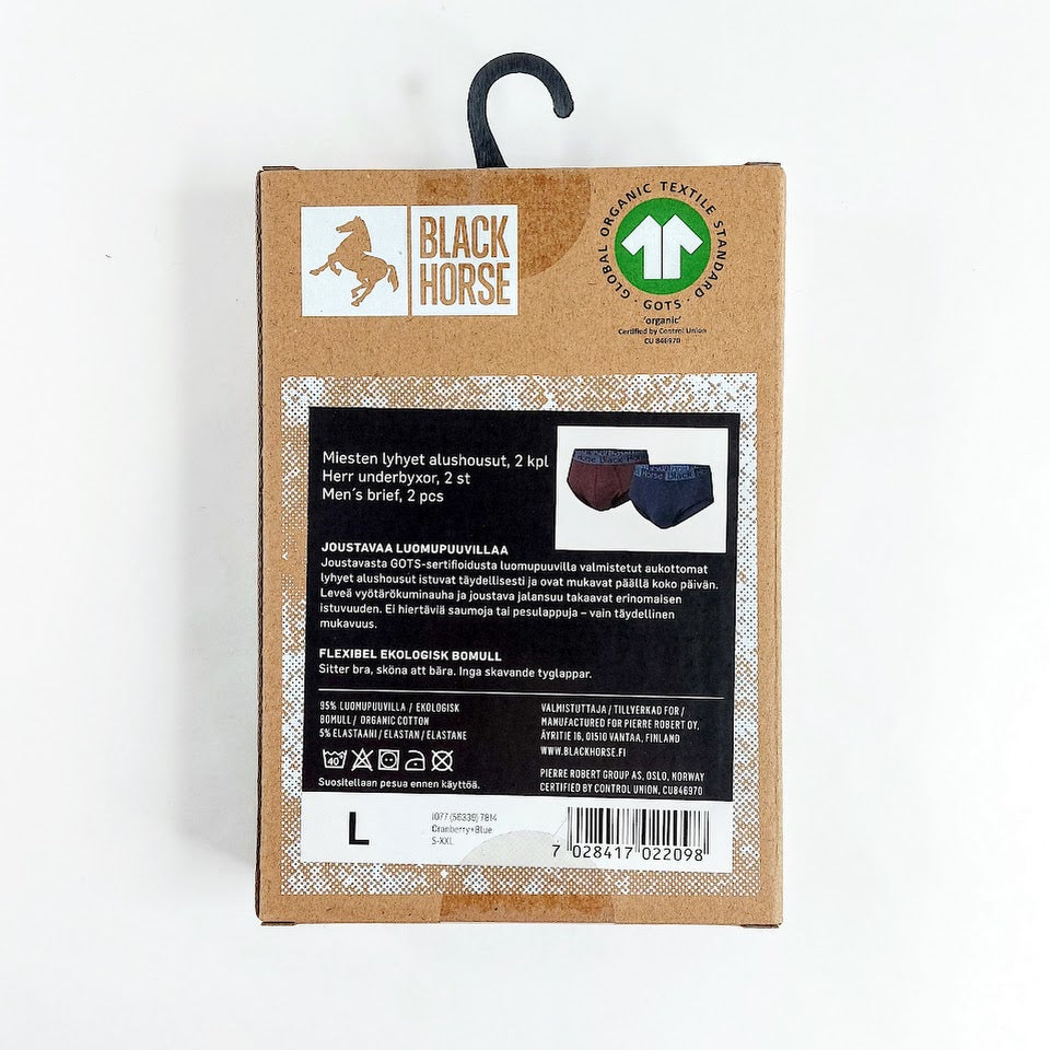 Black Horse lyhyet alushousut 2-pack koko L