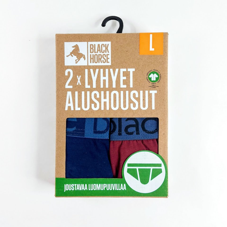 Black Horse lyhyet alushousut 2-pack koko L