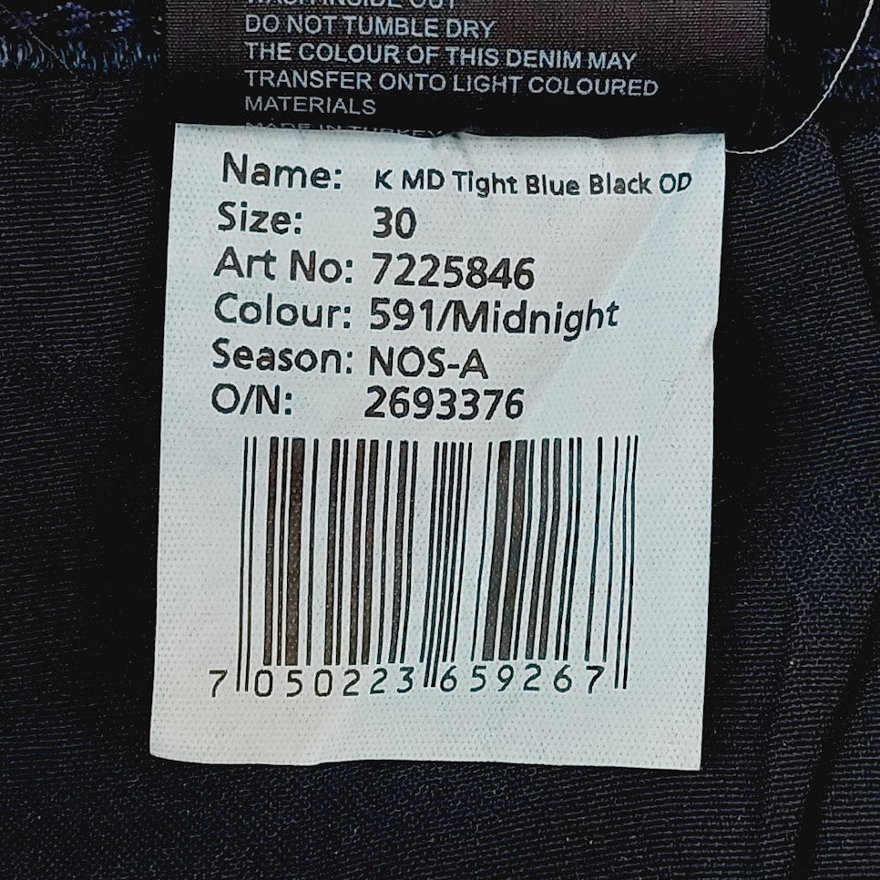 Carlings Karve MD Tight Blue Black OD stretchfarkut koko 30"