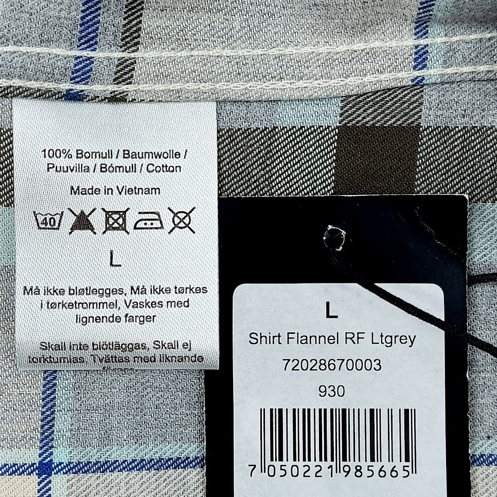 Dressmann Flannel RF Ltgrey kauluspaita koko L