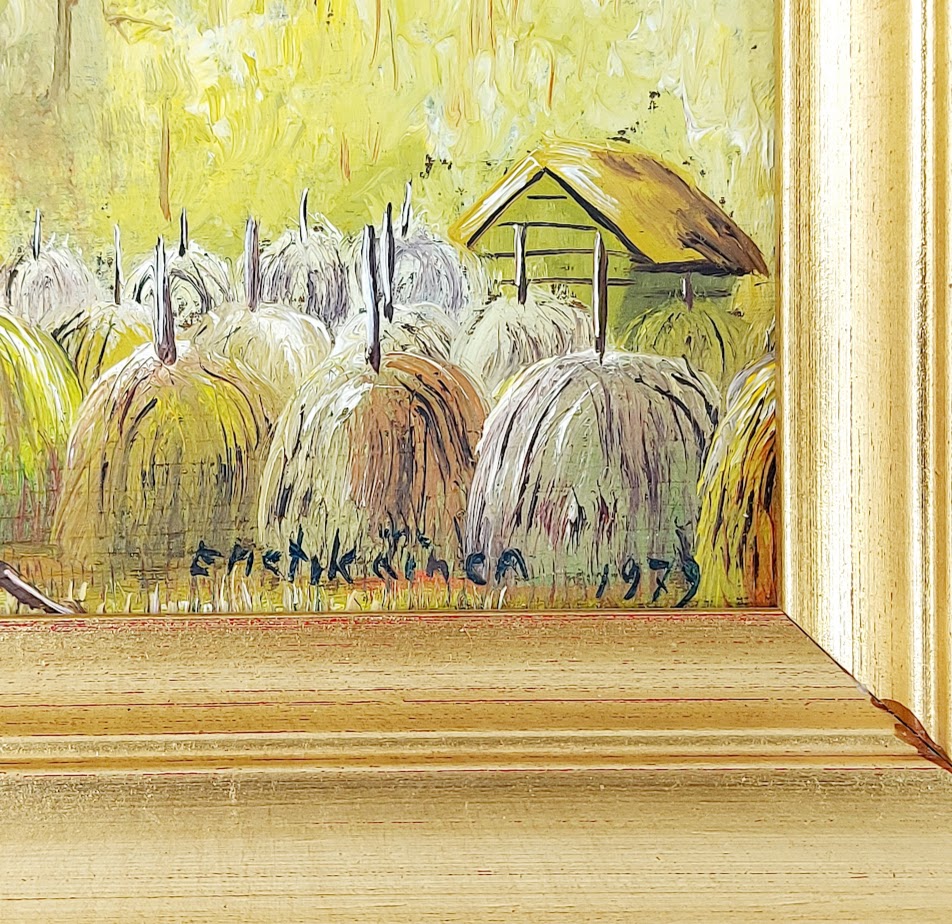 E. Pietikäinen miniatyyri öljyvärimaalaus 1979
