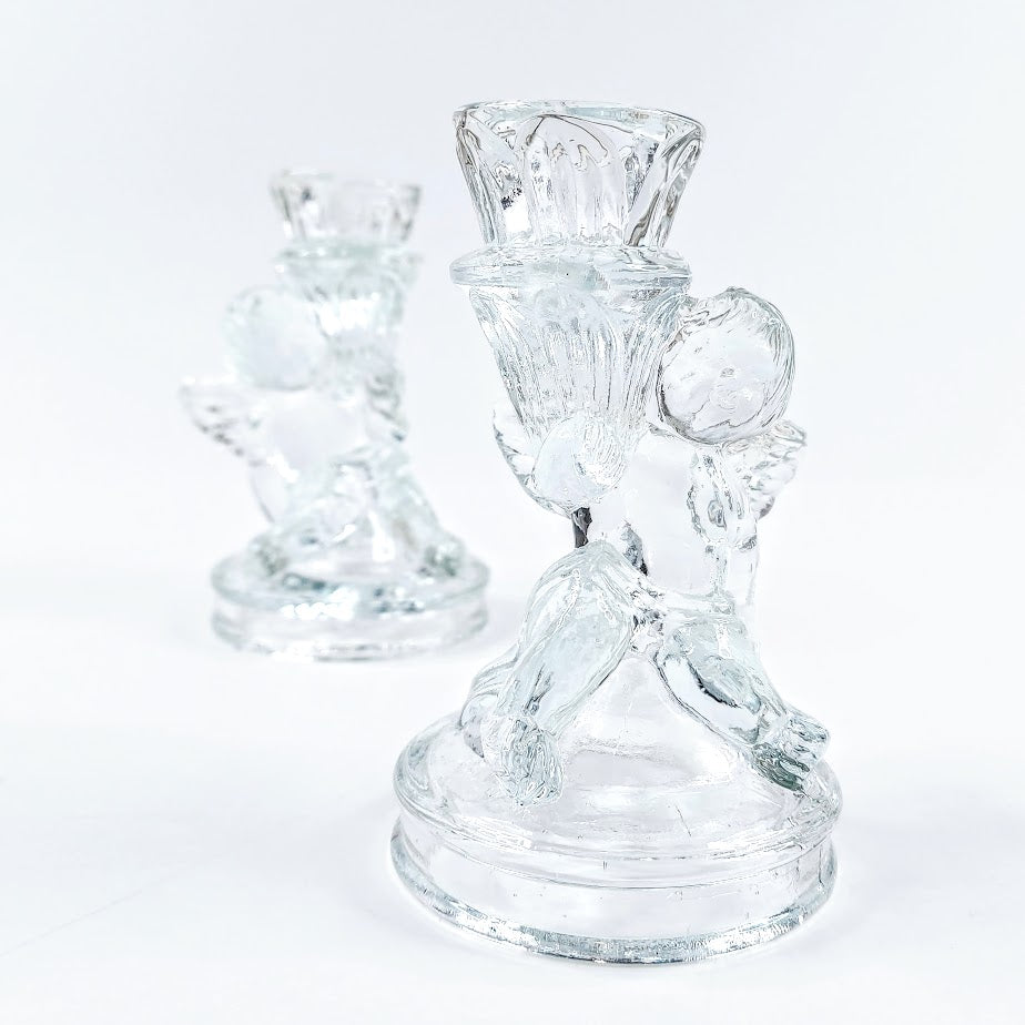 Lasinen Enkeli kynttilänjalka 2 kpl