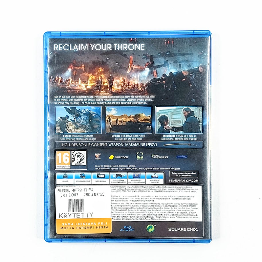 Final Fantasy. XV PS4 peli