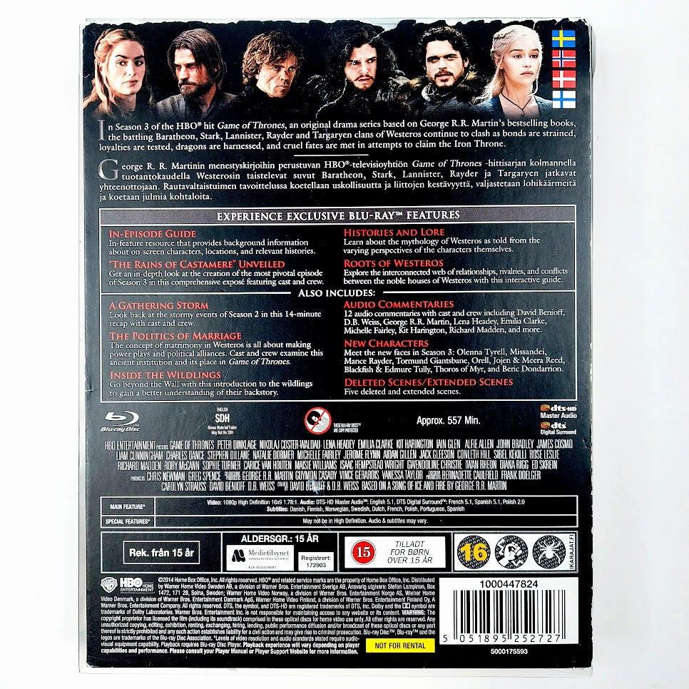 Game of Thrones 3. tuotantokausi Blu-ray 5 levyä