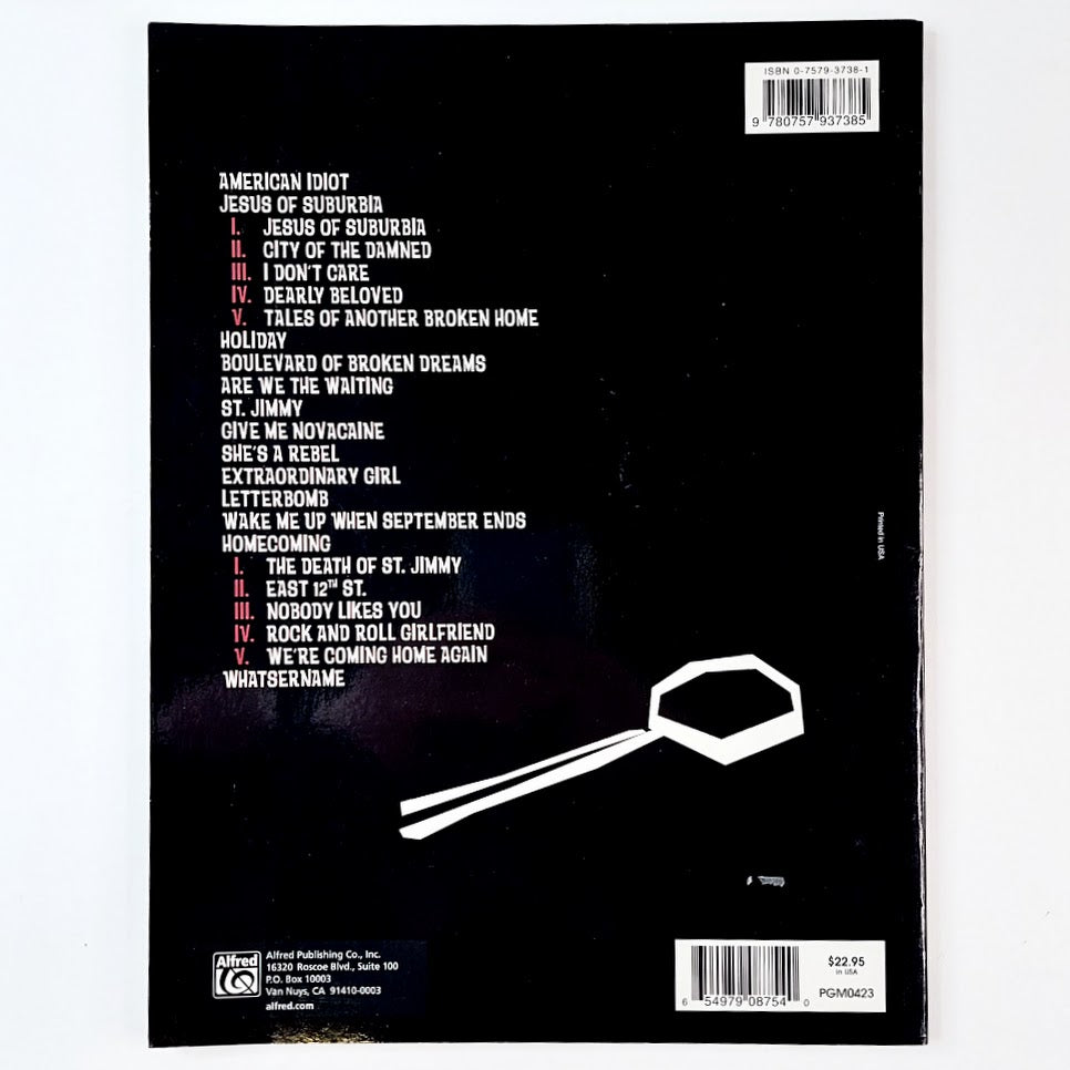 Green Day presents American Idiot guitar songbook edition