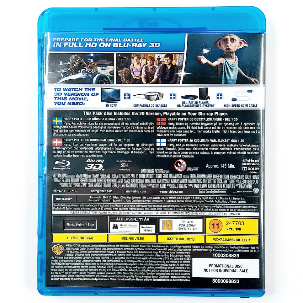 Harry Potter and the Deathly Hallows Part 1 3D Blu-ray 2 levyä