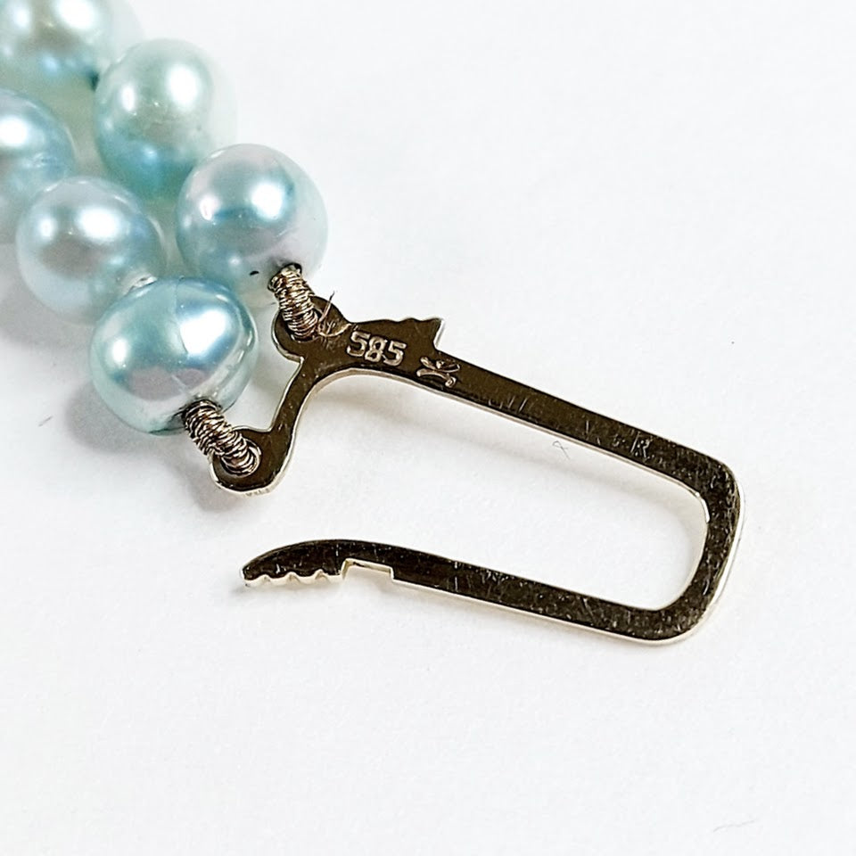 Kaksirivinen helminauha 14k kultaisella lukolla