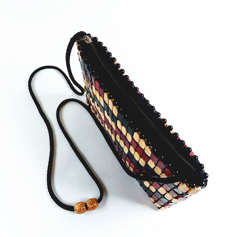 Afrikkalainen design puuhelmi käsilaukku
