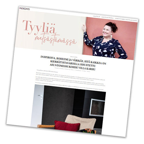 Ruutukaappaus Tyyliä metsästämässä -blogista ja jutusta, jossa vierailtu asuntomessuilla.