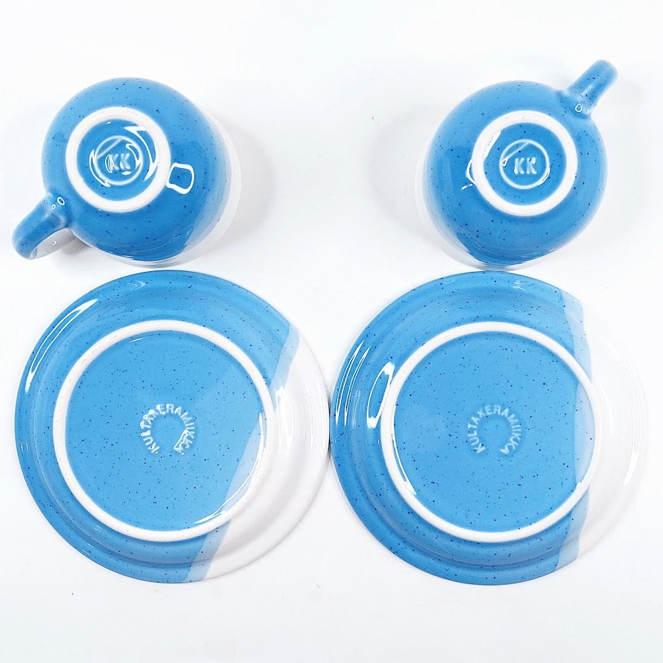 Kultakeramiikka kahvikuppisetti 4 osaa