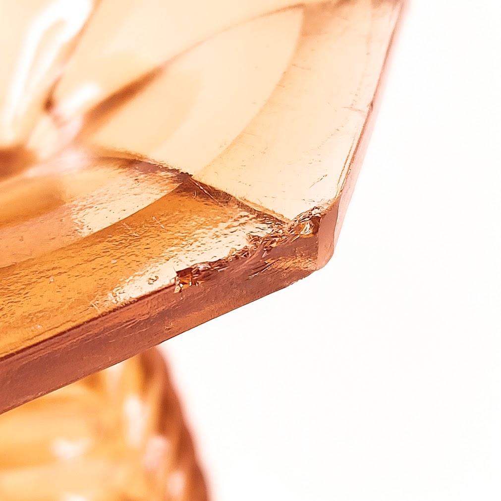 Lasinen vintage maljakko 19 cm