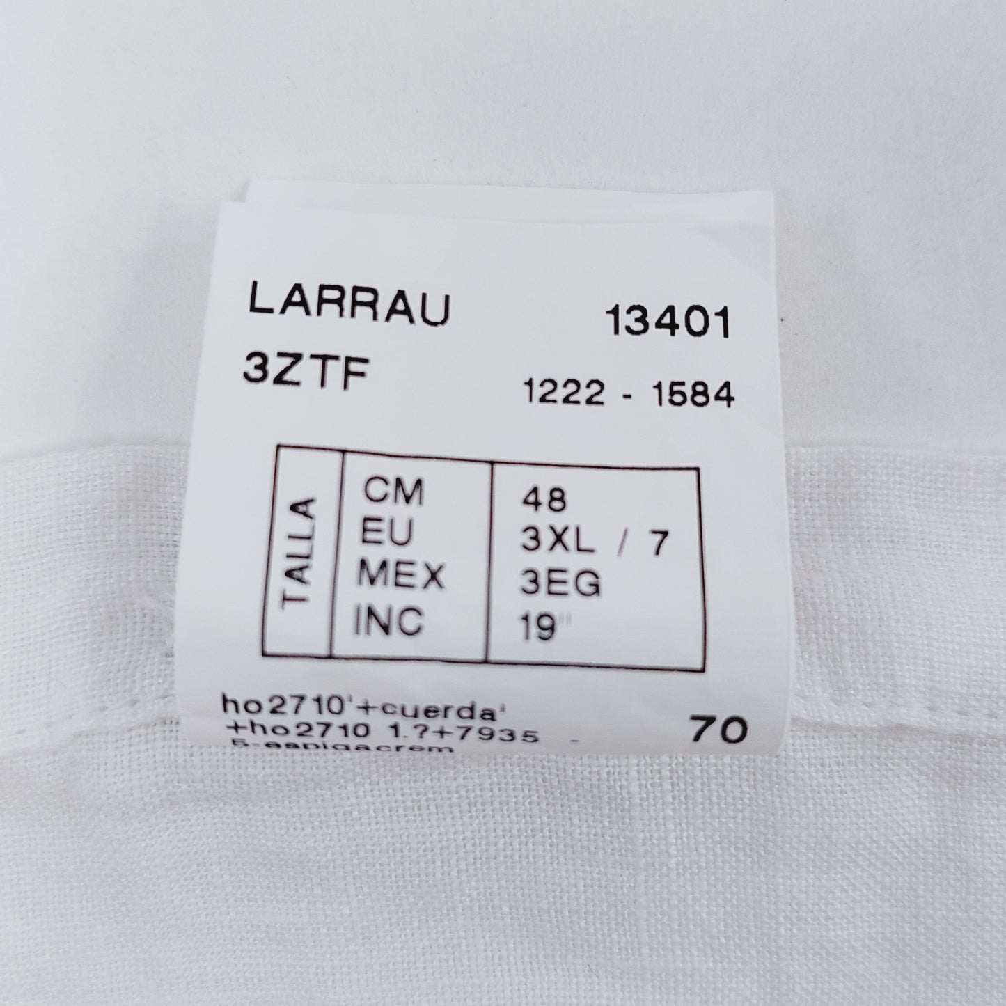 Manfe Larrau pellavakauluspaita koko 3XL