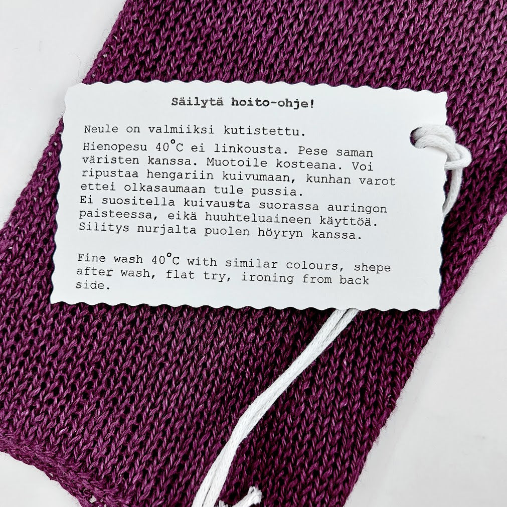 Mari Moll pellavaneulepusero koko S