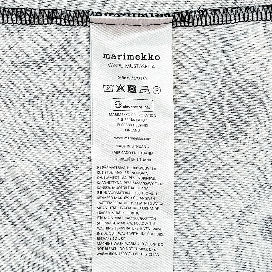 Marimekko Varpu Mustaselja trikoomekko koko S