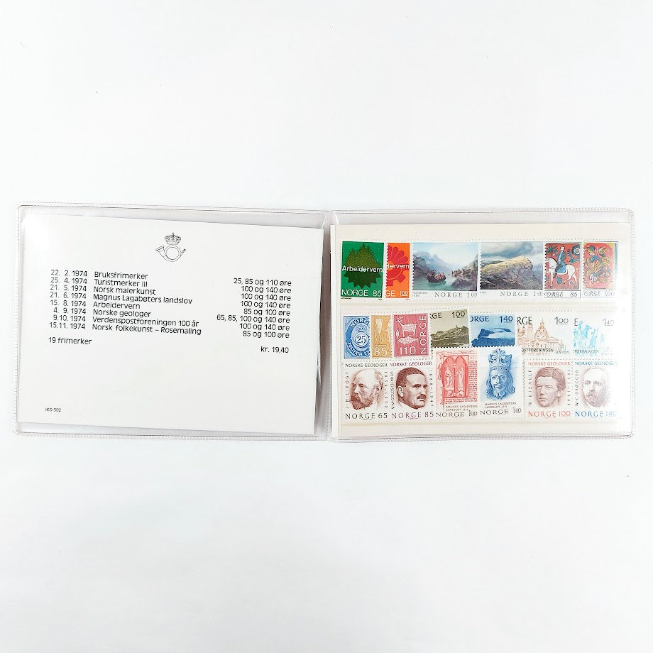 Norske frimerker 1974 kokoelma