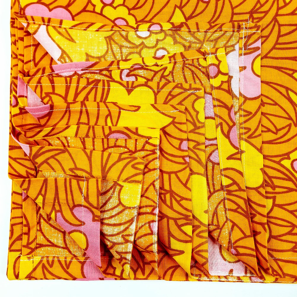 Retro kukkakuvioinen kangaspala 75x122 cm 2 kpl