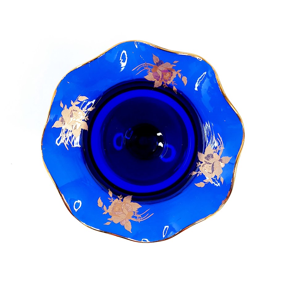 Sininen lasikulho 14x10,5 cm