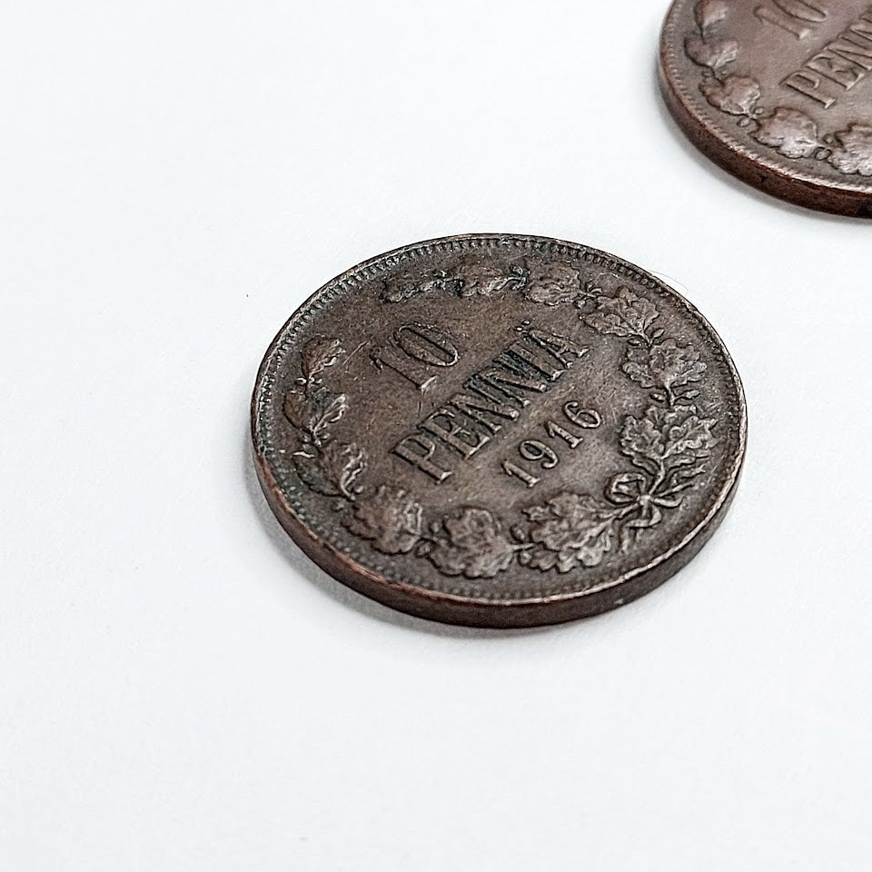 Suomen suuriruhtinaskunta 10 penniä 1916 3 kpl