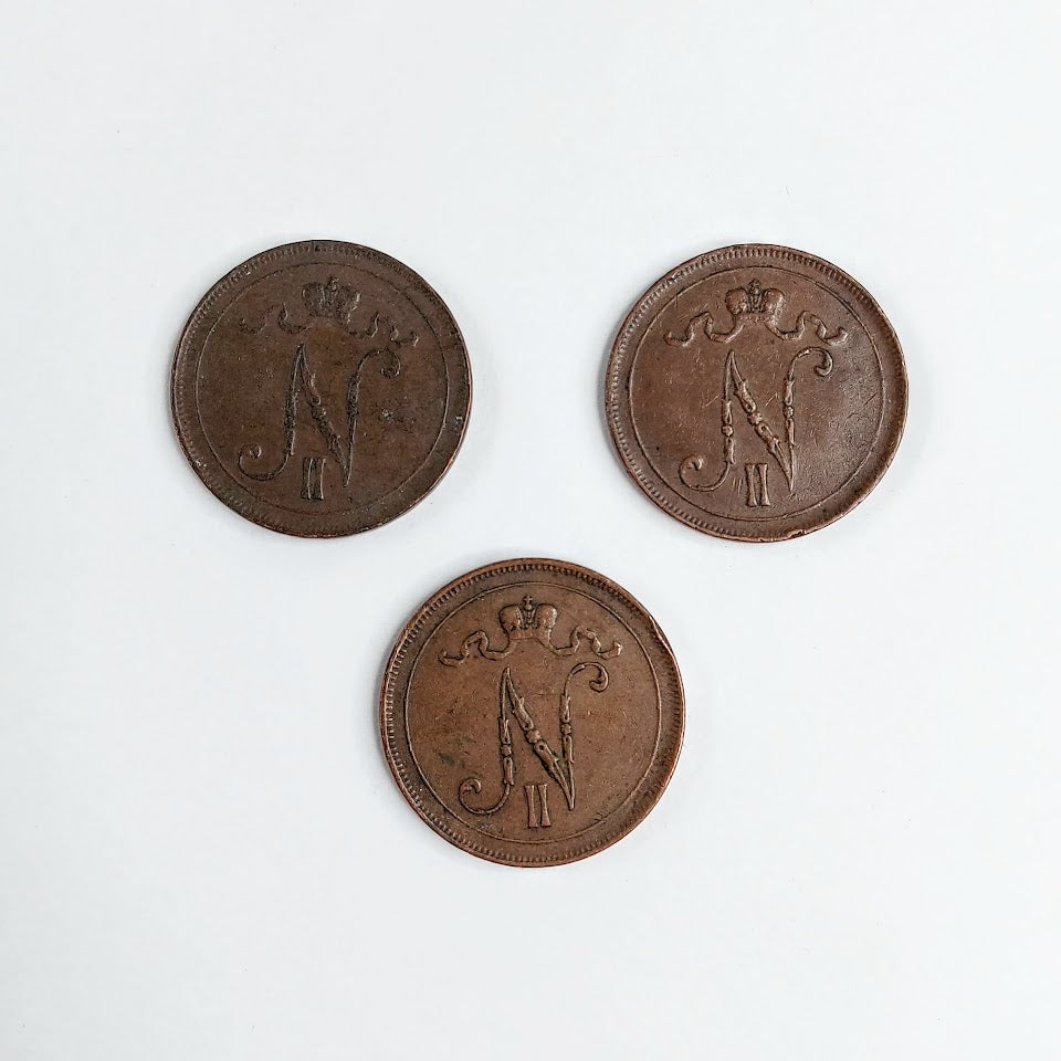 Suomen suuriruhtinaskunta 10 penniä 1916 3 kpl