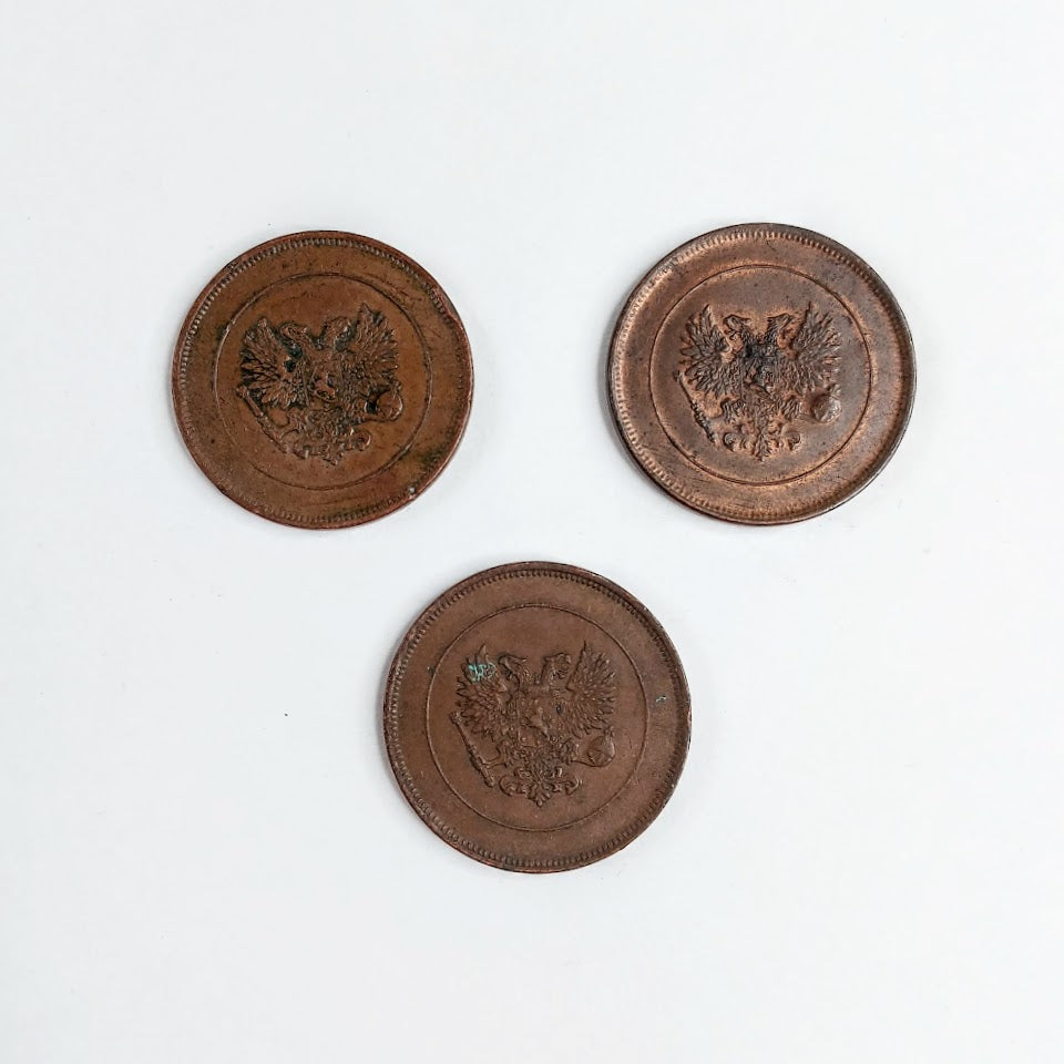 Suomen suuriruhtinaskunta 10 penniä 1917 3 kpl