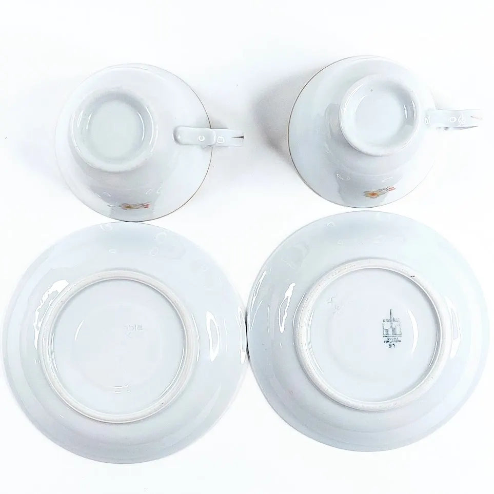 Arabia Loretta kahvikuppi ja tassi 4 osaa