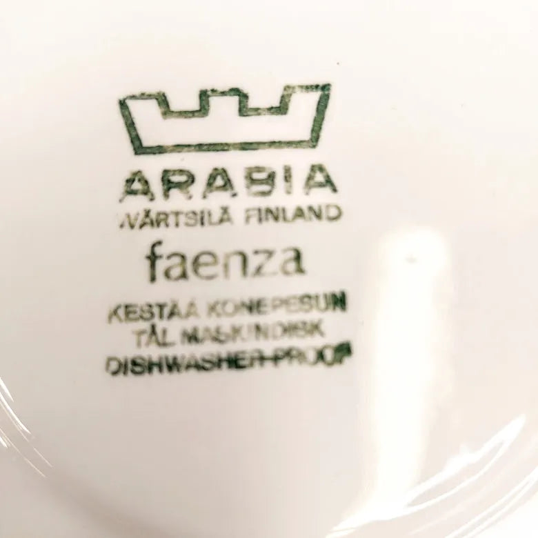 Arabia Faenza mustaraita kahvikuppisetti 4 osaa