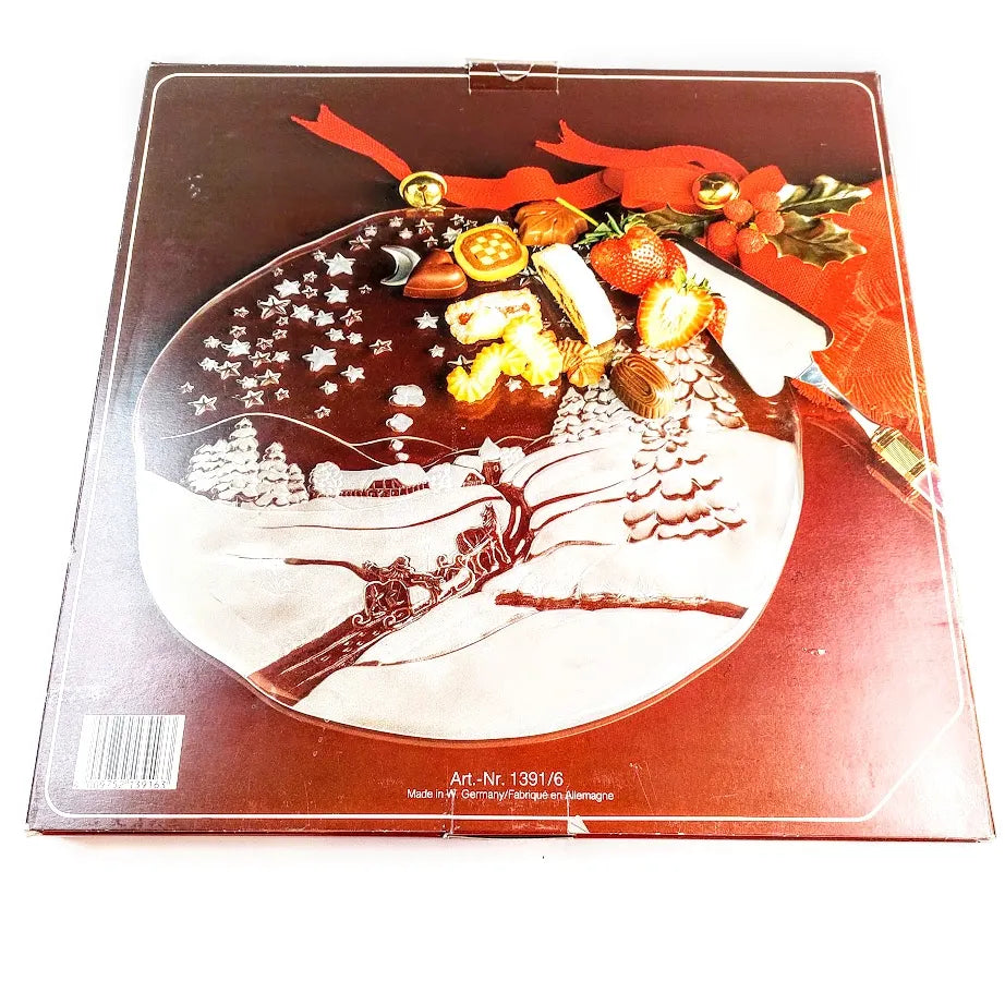 Kristalli lasilautanen talvimaisema