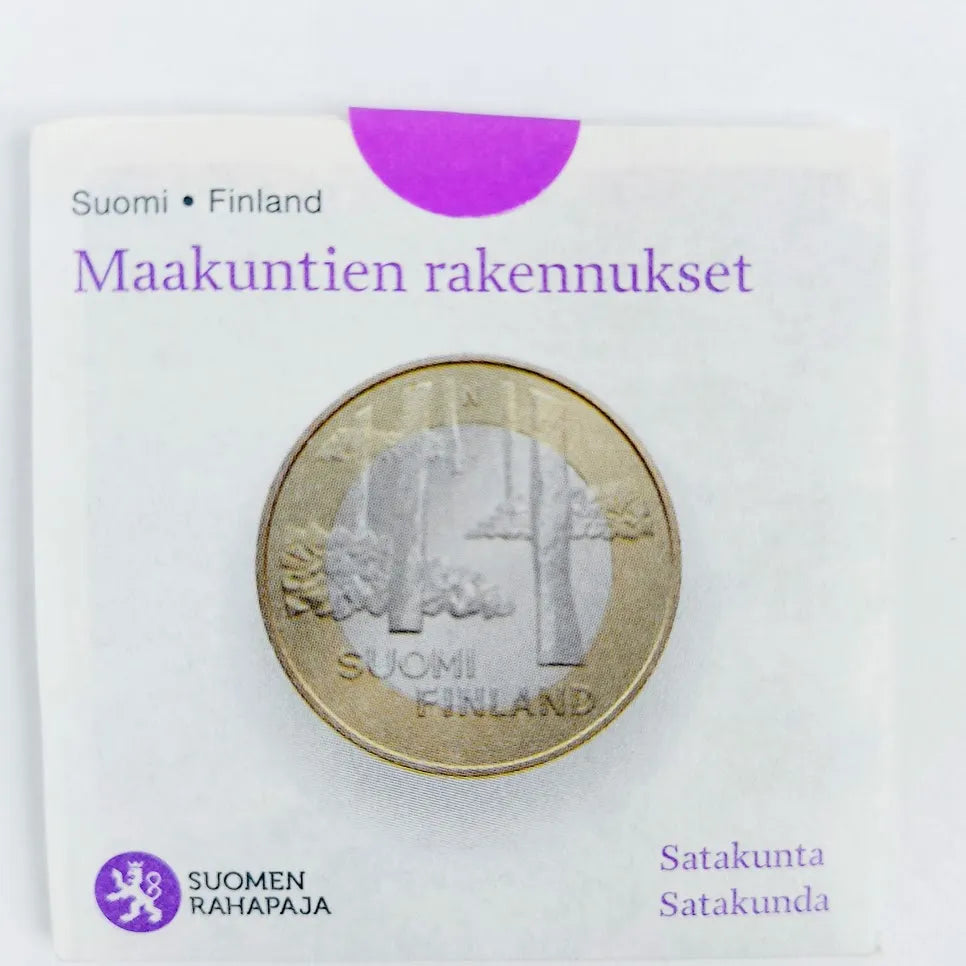 Maakuntien rakennukset 5 euron kolikko Satakunta ( UNC )