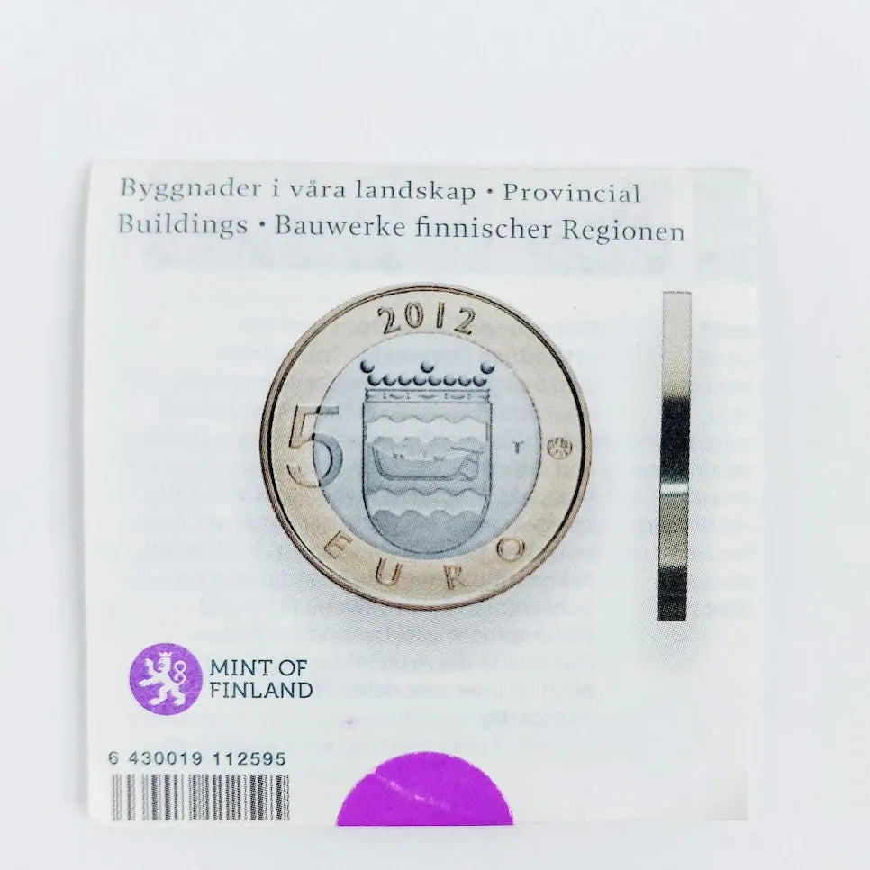 Maakuntien rakennukset 5 euron kolikko Uusimaa ( UNC )