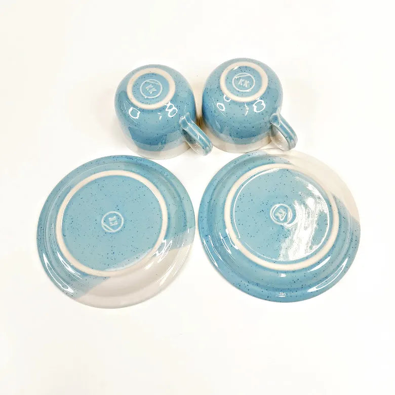 Kultakeramiikka kahvikuppisetti 4 osaa