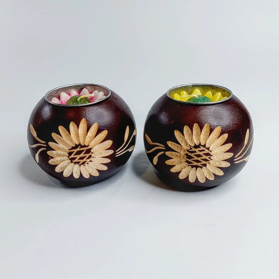 Puinen tuikkulyhty 6 cm 2 kpl