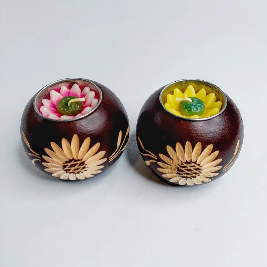 Puinen tuikkulyhty 6 cm 2 kpl