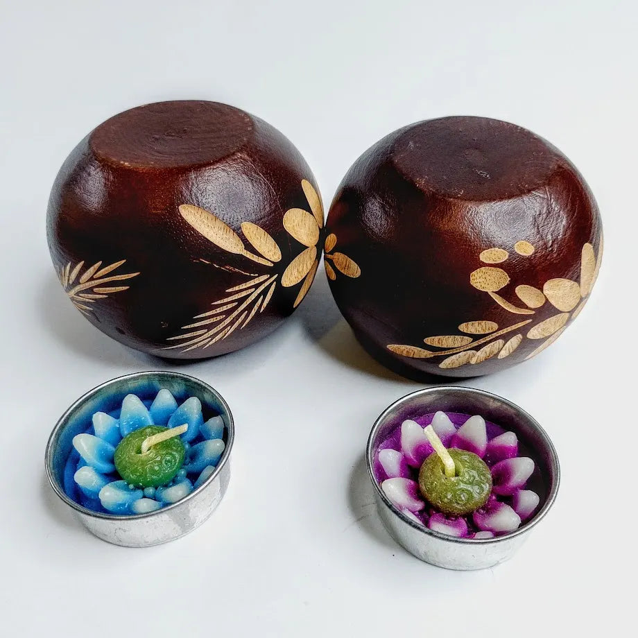 Puinen tuikkulyhty 6 cm 2 kpl