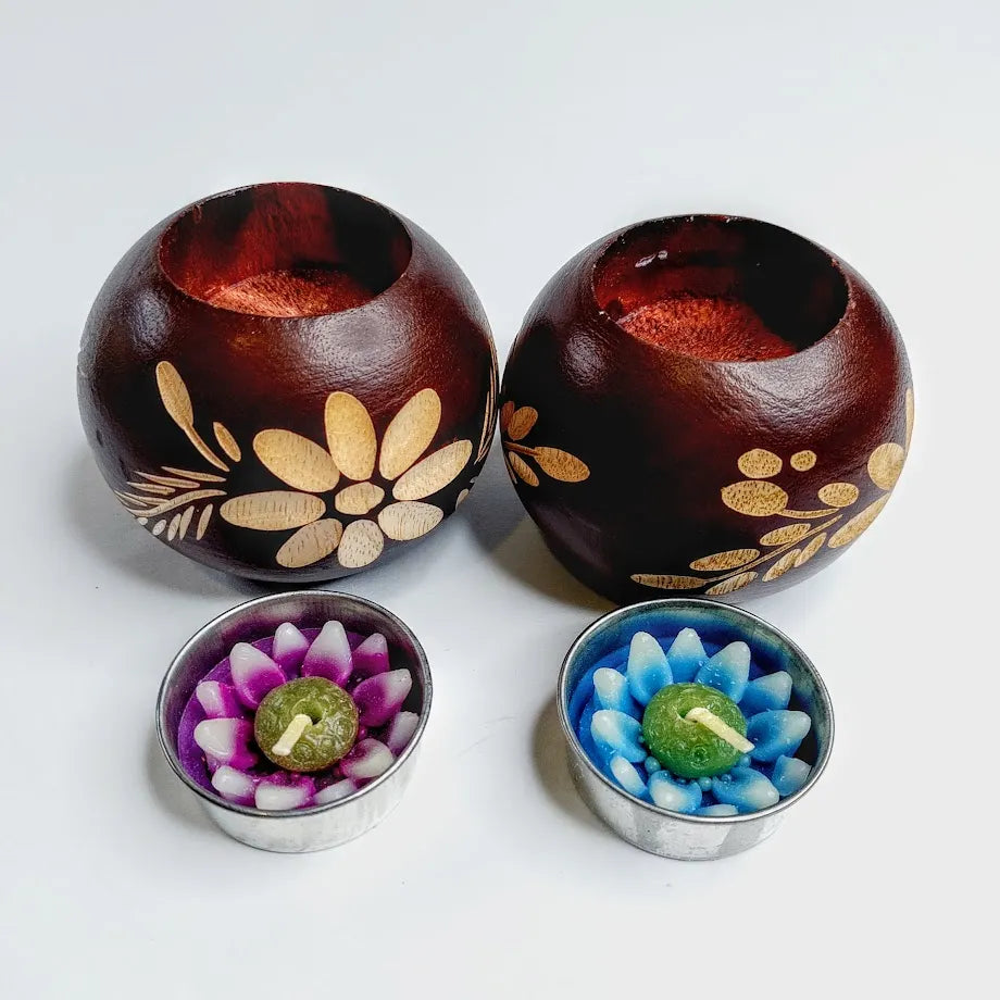 Puinen tuikkulyhty 6 cm 2 kpl