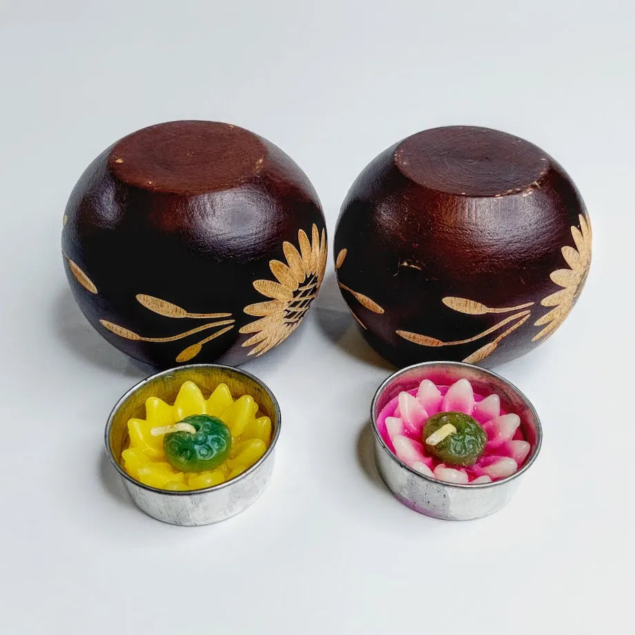 Puinen tuikkulyhty 6 cm 2 kpl