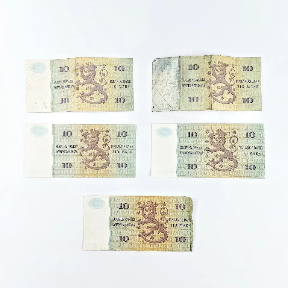 Suomi 10 markkaa seteli 1980 5 kpl