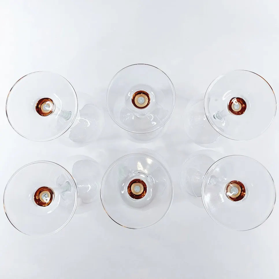 Apilanlehti viinilasi kultauksella 6 kpl