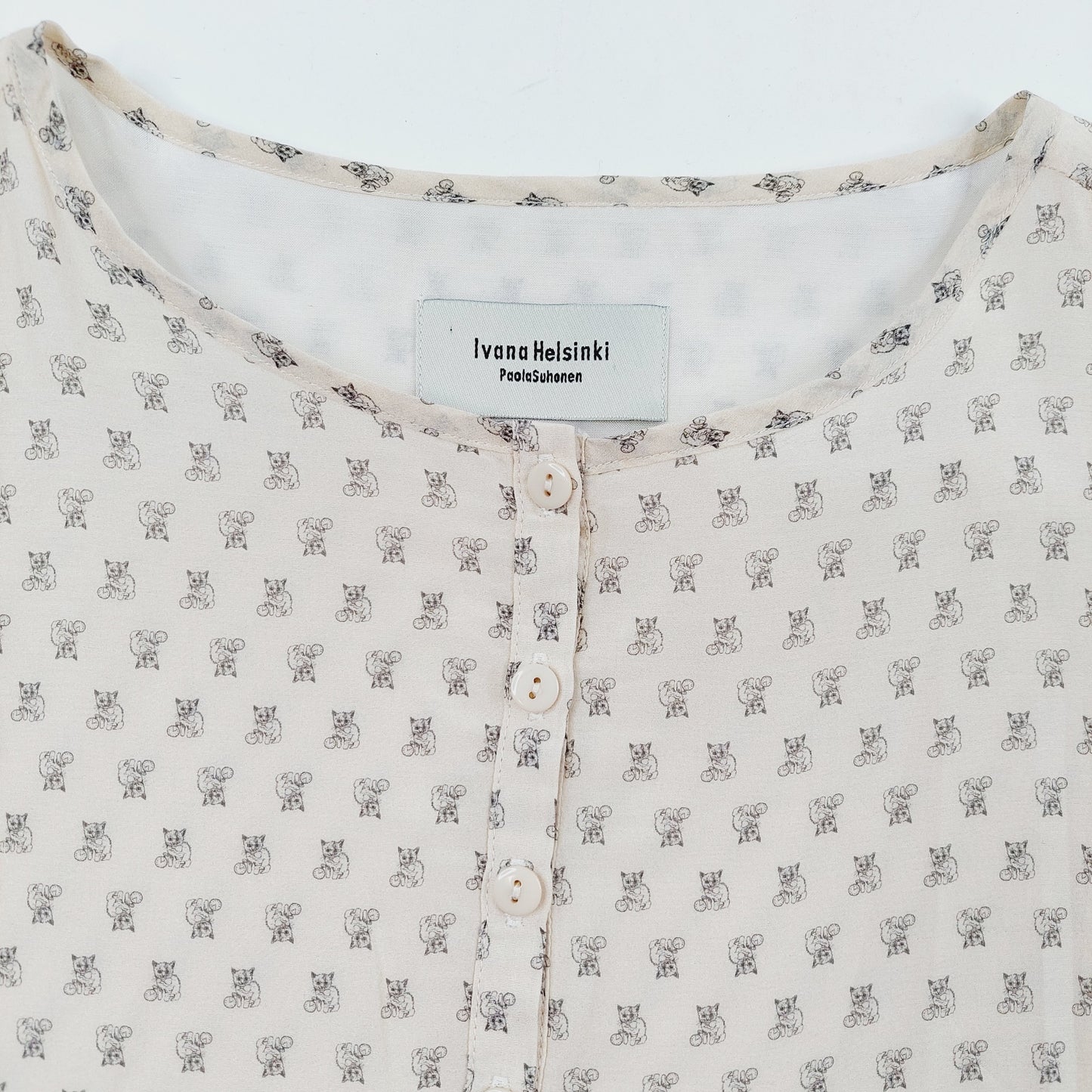 Ivana Helsinki Kissa ja Kello puuvilla-silkkimekko koko 38