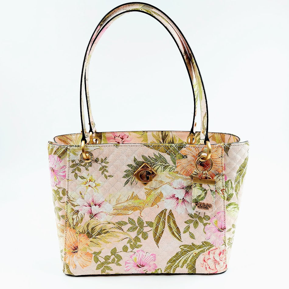 Guess - Nerina Noel Tote Peach Floral käsilaukku