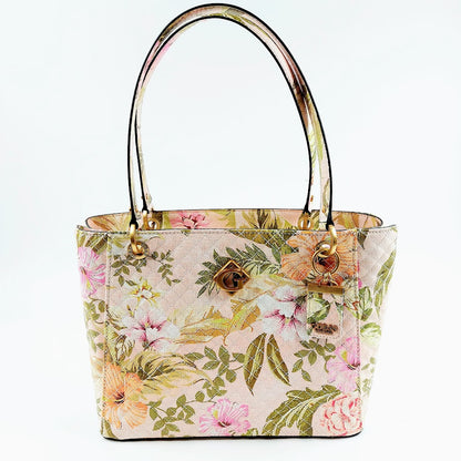 Guess - Nerina Noel Tote Peach Floral käsilaukku