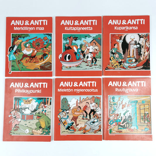 Anu & Antti sarjakuva albumit 6 kpl