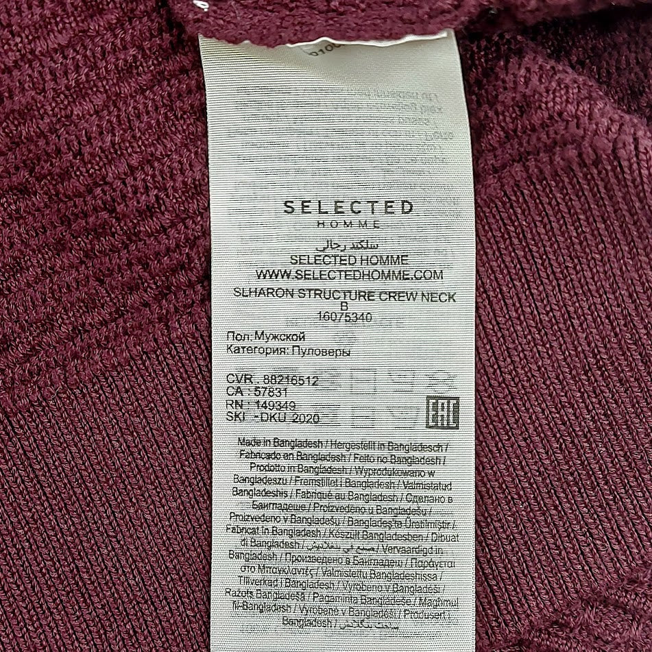 Selected Homme Slharon structure crew neck puuvillaneule koko M