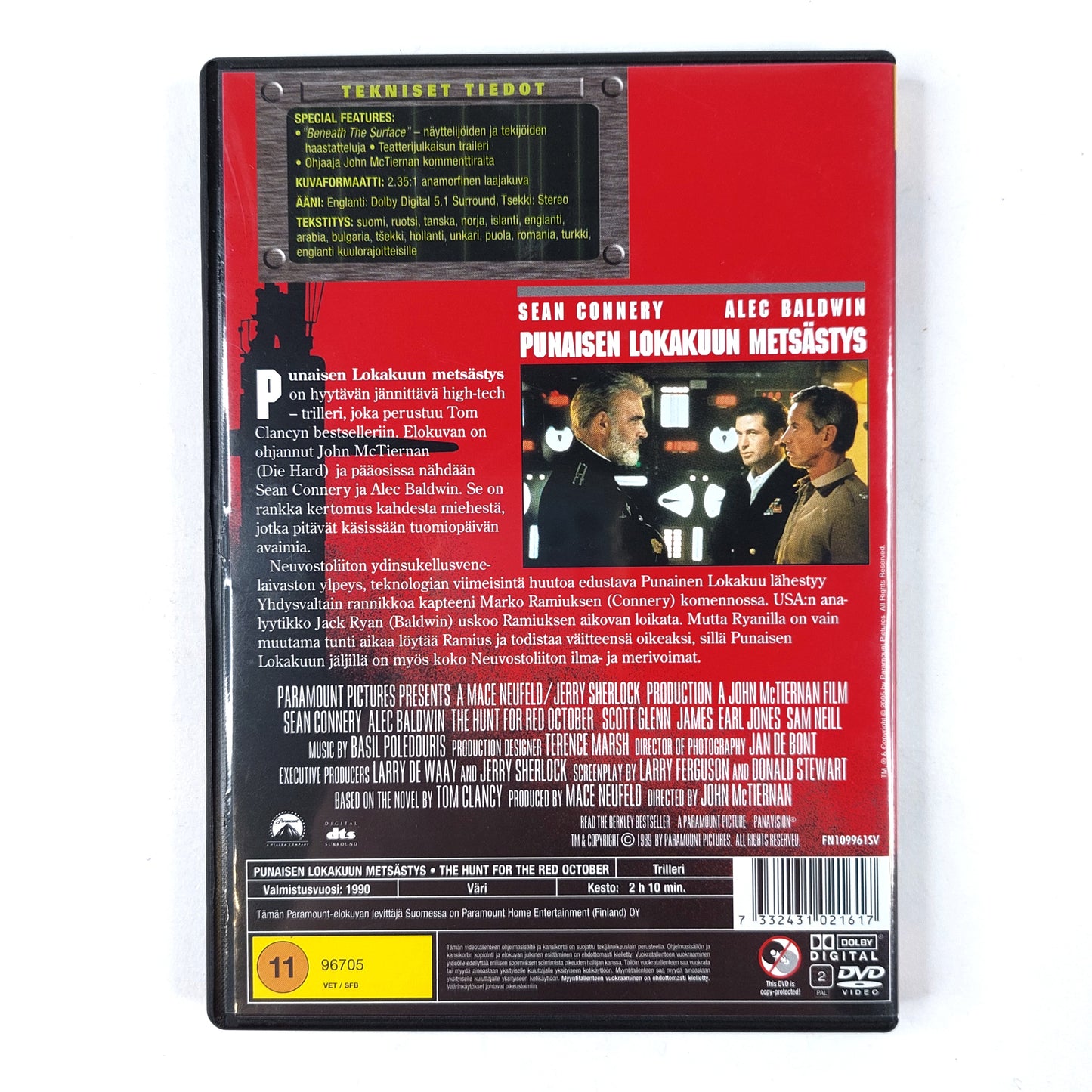 Punaisen Lokakuun metsästys DVD