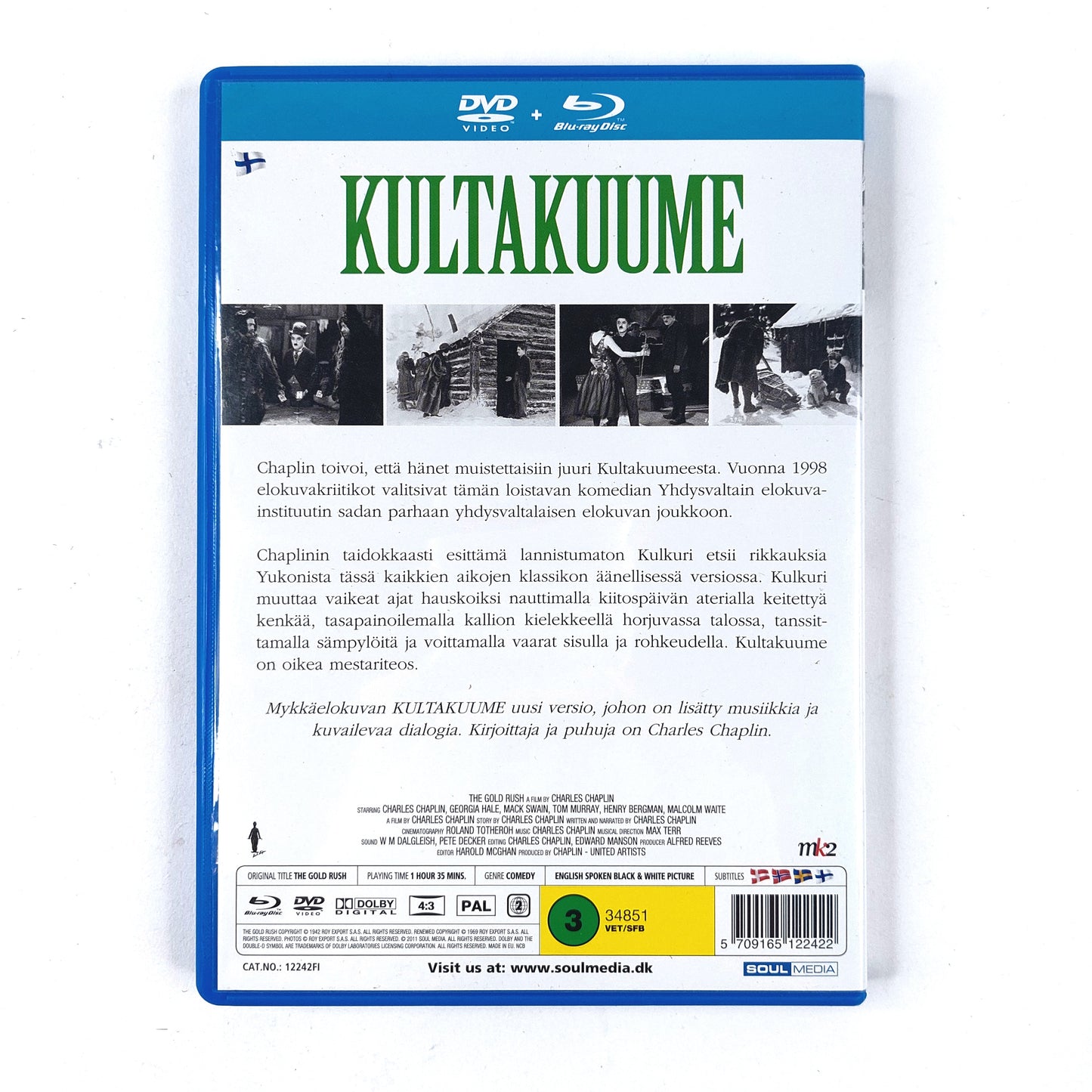 Charlie Chaplin -Kultakuume DVD + Blu-ray