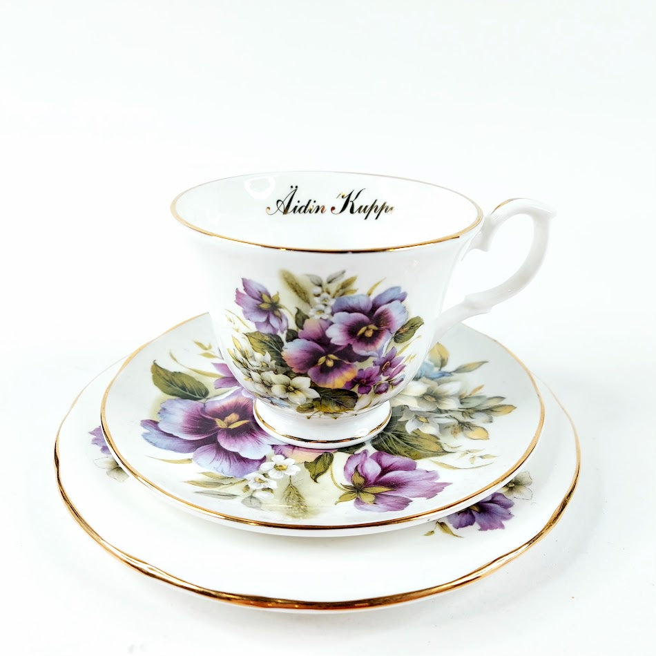 Duchess Fine Bone China kahvikuppisetti Äidin Kuppi -tekstillä 3 osaa